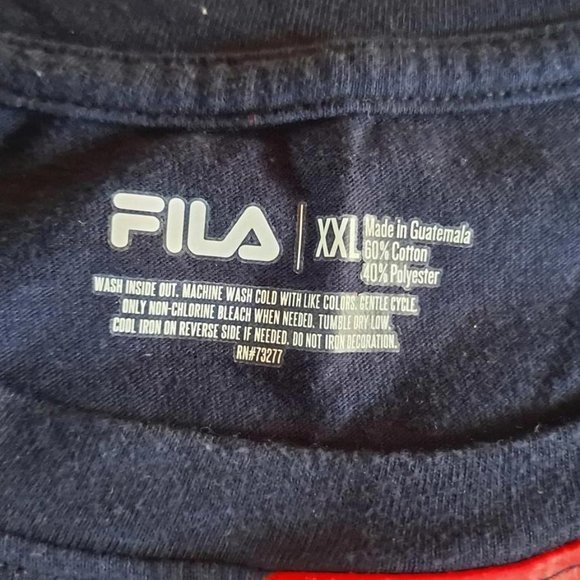 FILA Blue Tee with Large F with Red and White XXL - Picture 5 of 5